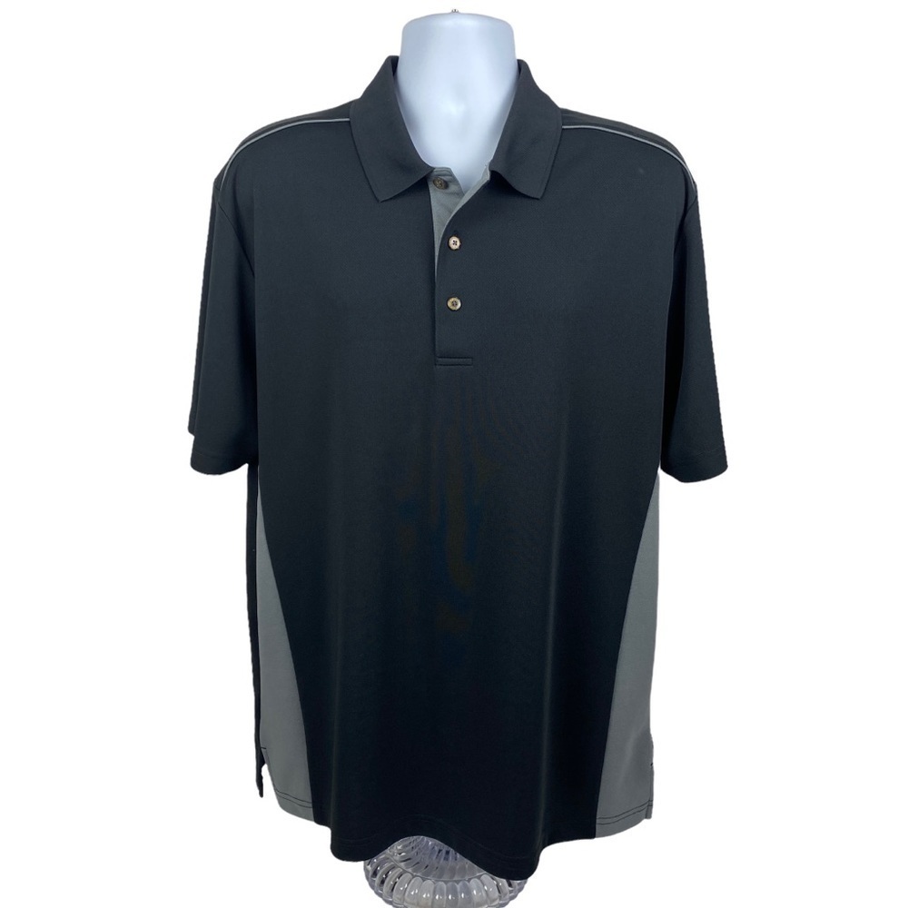 Grand Slam Airflow Black Gray‎ 3-Button Golf Polo Shirt Men's XL